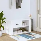 2 Compartments Shoe Cabinet Shoes Rack Storage Organiser Smooth Surface White