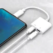 2in1 Dual Type-C USB C to Audio Jack Adapter for Samsung Galaxy Note 20 Ultra 5G