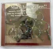NEW Mark Your Glass Wine Charm Rings Go Around Your Stem to Individualize Glass