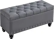 Storage Bench Space-Saving, Modern Rectangle Foot Rest with Memory Foam, Hallway Under Desk Doorway Entrance Rest Stools, Easy Cleaning (Color : Beige) (Gray)