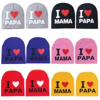 在飛比找蝦皮購物優惠-嬰兒帽子 I Love PAPA MAMA 春秋冬季保暖頭飾