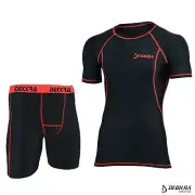 Mens Compression Short Skin Fit Shirt Breathable Base Layer Rash Guard Gym Tight