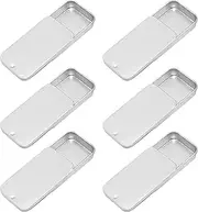 Empty Slide Top Tin Containers for Lip Balm, Crafts, Storage Kit - .25oz, 6 Pack