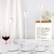 Minimalist White Metal Candle Holder Set - 3-Piece Romantic Candle Cup Set for Living Room Decor, Elegant Dinner Table Accent