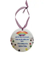 Pet Sympathy Rainbow Bridge Ceramic Ornament