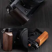 Wood Grip Holder with Aluminum Alloy Baseplate For Nikon ZF Arca Camera L ShapBr