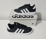 Adidas GRAND COURT 2.0 K Core Black / Cloud White Kids Size 11K GW6503