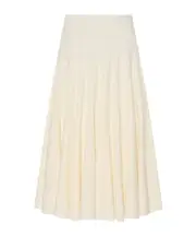 Jaliah cotton and linen blended skirt XS white