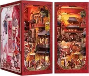CUTEBEE DIY Book Nook Kit, 3D Wooden Puzzle Dollhouse Kit Miniature House Kit Booknook Model Kits Tiny House Kits for Gift Book Nook Kits for Teens and Adults (The Lenged of Mulan)