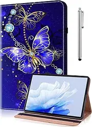 Galaxy Tab S5e Case T720, PU Leather Flip Case Wallet Pen Holder Tablet Protective Case with Stylus Pen for Samsung Galaxy Tab SM-T720/T725 (2019) 10.5 Inch Tablet Butterfly