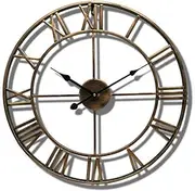 Garden Clocks Outdoor Waterproof, Roman Numeral Indoor and Outdoor Clocks for The Garden Wall Mounted Metal Precision Mute Pendant Outside Clock Battery Powered Round 40cm A