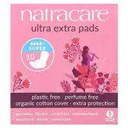 Natracare, Ultra Extra Pads, Organic Cotton Cover, Super, 10 Pads