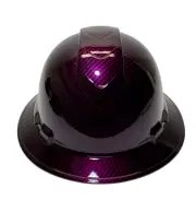 Hydro Dipped Custom Hard Hat Ridgeline Full Brim Kandy Purple Carbon Fiber