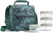 Meal Prep Lunch Box with Container for Men and Women, 5pc. Meal Prep Kit