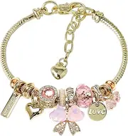 Charm Bracelets for girls,exquisite cute cartoon friendship bracelets Stainless Steel Bangle with birthday Gift box, Adjustable girls jewelry Suitable for holiday gifts, Adjustable, Stainless steel