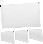 SEWACC 4Pcs Transparent Zipper Document Bag Portable File Organizer for Office Travel Multi Use Receipt Container for Invoices Passports and More