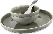 iplusmile 1Set Decorative Ceramic Tableware Kit Dinnerware Set for One Elegant Bowl Dish Spoon for Household Use Gifting