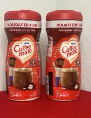 2 Nestle Coffee Mate PEPPERMINT MOCHA Powdered Creamer 15 oz Holiday Limited