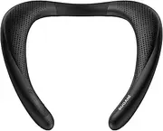 [BUGANI] Neckband Bluetooth Speaker, Wireless Neck Speaker True 3D Stereo Sound, Lightweight Personal Body Speakers with 24H Playtime, Waterproof Shoulder Speaker Built-in Mic, Comfortable Design, Black