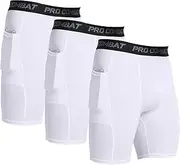 [HYCOPROT] Compression Shorts Men with Pocket Spandex Sports Tights Athletic Performance Baselayer Workout Running Underwear
