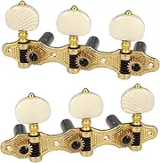 Classical Guitar Tuning Pegs 1:18 Gear Ratio for Acoustic Guitar, 3 Left 3 Right Tuning Keys, Metal Shell Replacement Guitar Tuners for Classical and Acoustic Guitars
