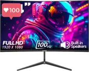 24" 100Hz Curved Computer Monitor 1920x1080P Gaming Monitor Built-in Speakers
