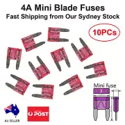 10-Pack 4A Mini Blade Fuses - Pink Car Truck Auto Fuses 4 Amp Fuse 10PCs AU