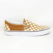 Vans Classic Slip On Checkerboard Golden Brown White Mens Size 11 Shoe Sneaker