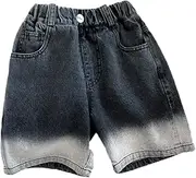 [Generic] Jeans Shorts for Boys Elastic Waist Casual Summer Leisure Style Comfortable Loose Cute Trendy Fresh Toddler Trousers