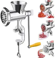 -Manual Meat Grinder Anti-Rust Spiral Extrusion Manual Meat Mincer Sausage Maker Easy to Install & Clean Hand Mincer Machine for Sausage Stuffing and Chopping Vegetables.
