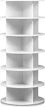 Lauft 360 Swivel Rotating Shoe Rack Tower Book Storage Organizer Display Stand | Spinning Shoe Display Rack | Vertical Handbag Closet Organization (6 Tier)