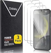 [Didisky] 3 Pack Tempered Glass Screen Protector for Samsung Galaxy S24 5G 6.2 (Not for S24 Plus,S24 Ultra), Scratch-Resistant, 9H Hardness, No Bubbles, High Definition Screen Protector, Easy to Use