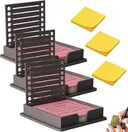 Upgraded Sticky Note Stencil & Holder Set, 3x3 Sticky Note Dispenser with Template Lines, Checkboxes, Circle Boxes, Notes Template for Office, School, Perfectionists (3sets)
