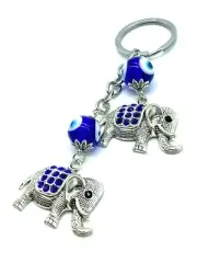 LuckyEye Crystal Elephant Key Chain - Evil Eye Accessory #1294