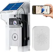 [CREMANT] Solar Charger for Ring doorbell, Active Doorbell, Visitor Capture, 3-Level Volume, Voice Change intercom, Infrared Night Vision, Selectable Music, 24h Working Security Camera Vedio doorbell