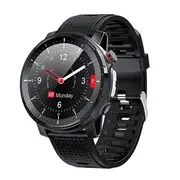 L15 Full Touch Smart Watch Men Sports Clock IP68 Waterproof Heart Rate Monitor Smartwatch for IOS Android phone - Black
