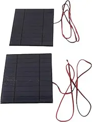 Solar Panel Cell Power Module Polycrystalline Silicon Solar Panel with Cable 2pcs DC5V 500mA for DIY and Experimental Use