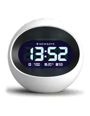 [Newgate] Centre Of The Earth Lcd Alarm Clock in White