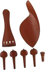 Yardwe Violin Wooden Chin Rest Kit with Tuning Pegs Tailpiece Endpin Comfortable Violin Accessories for Enhanced Performance Fits Multiple Brands Precision Adjustments