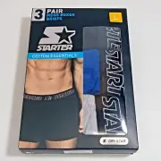 3 PAIR SEALED BOX STARTER MENS BOXER BRIEFS LARGE DRI-STAR COTTON ESSENTIALS