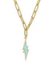 Rachel Glauber 14K Plated CZ Enamel Necklace