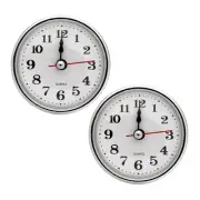 2-1/2 Inch 65mm Quartz Arabic Clock Insert, 2Pcs Fit 55mm/2.17 Inch, Silver Tone