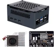 P33 M.2 NVME M-Key Poe+ Hat with Official Pi 5 Active Cooler and Aluminum Case f