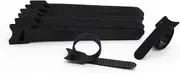 100 Pcs Reusable Cable Ties, T-Type Adjustable Hook & Loop Fastener Straps, Cable Management Straps for Electrical Cable & Wire Organizer (Black, 150mm x 12mm)