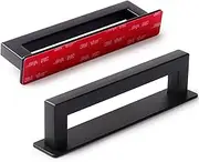 RVPEKUPE 2-Pack Black Stainless Steel Modern Cabinet Handles - 6" Pulls, No Drill, Self Stick, Drawer Pulls for Cabinet, Closet, Glass Sliding Shower Door Handle