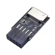 Motherboard USB2.0 9Pin to TYPE-C A-KEY Front Connector Converter USB3.2 TYPE-E Interface Header Ada Black & Silver