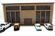 1/87HO TALL MODERN DIORAMA SHOWROOM MODEL BUILDING UNFINISHED ADD YOUR OWN TOUCH