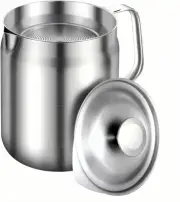 1.7L HEAVY DUTY Stainless Steel Bacon Grease Container with 1.7 Liters