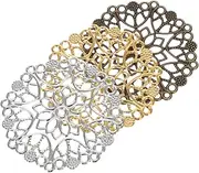 TEHAUX 60pcs Hollow Flower Handbag Accessories Flower Pendants Floral Decorations Girls Accessories Keychains for Girls Girl Necklace Girl Ornaments Hand Jewelry Charm Plating Connector