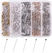 VAPKER Sewing Pins 500 Pcs Pearlized Head Quilting Pins 38mm Straight Long Pins for Dressmaker Flower DIY Decoration(5 Colors)